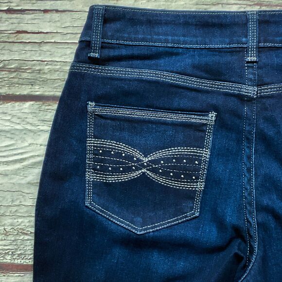 Lee Womens Jeans size 12 Perfect Fit Straight Leg x31” Dark Wash Denim Stretch - Picture 10 of 11